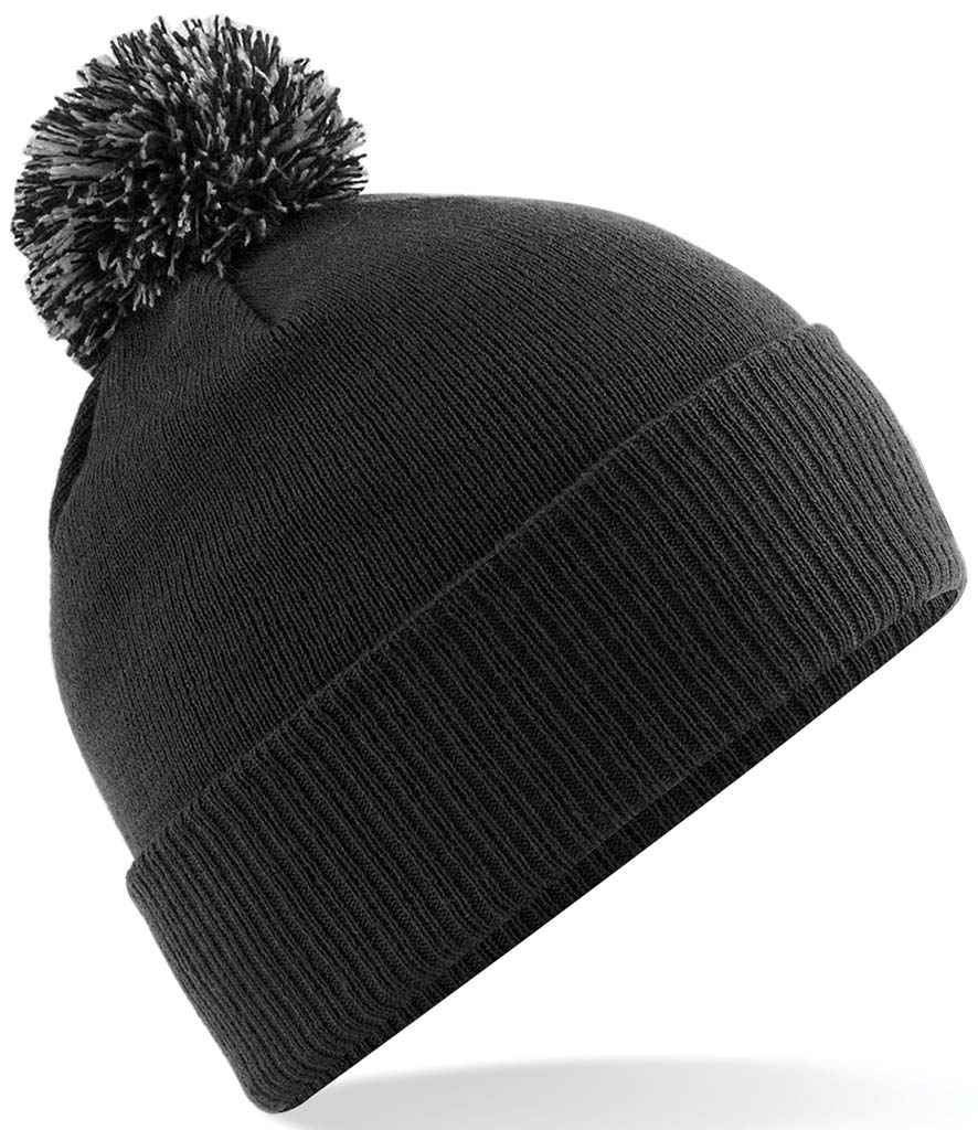 Black beanie with pom pom - no embroidery
