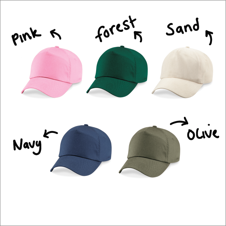 Unisex personalised cap.