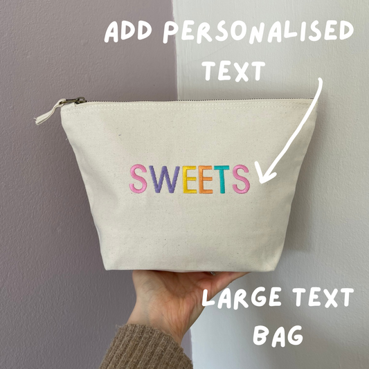 PERSONALISED LARGE TEXT - Zip bag
