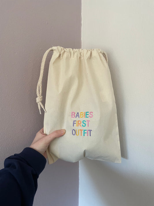 BABIES FIRST OUTFIT drawstring bag - SALE