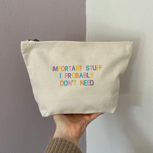 IMPORTANT STUFF - zip bag