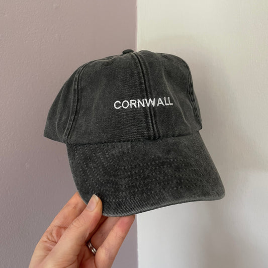 'CORNWALL' Black vintage cap