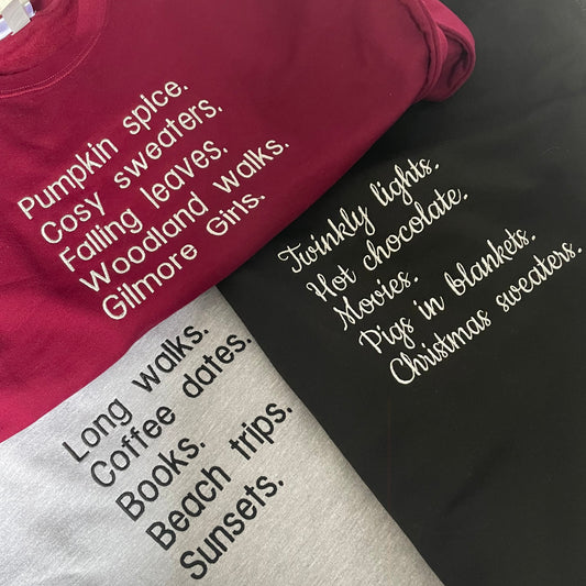 PERSONALISED FAV THING SWEATSHIRT