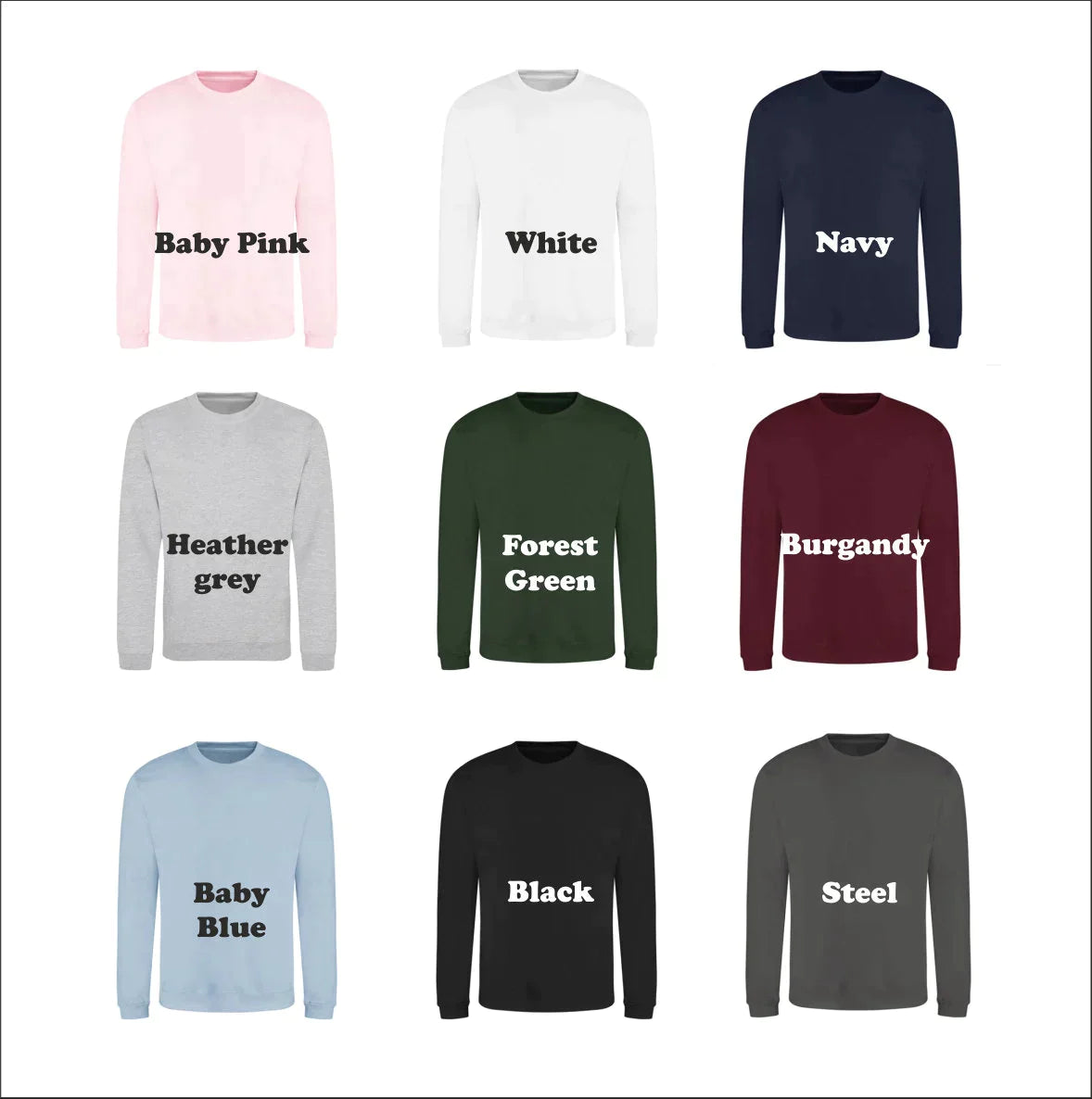 Customised block text sweatshirt. *Add your choice of text*